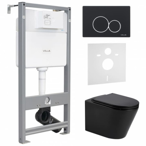  Унітаз з інсталяцією 4 в 1 Volle NEMO Black Rimless 13-17-316 Black+212010+222123